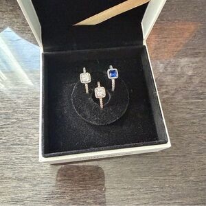 Pandora Blue and Silver Ring Set